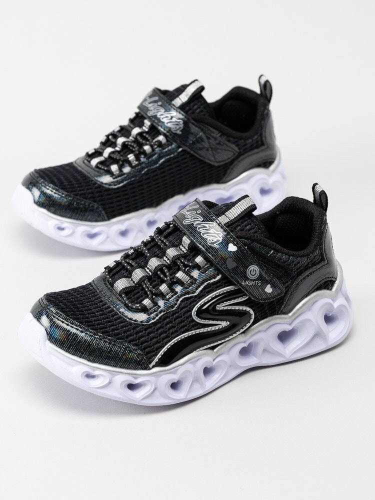 Skechers - Heartlights Flashy Flash - Svarta blinkskor med hjärtan