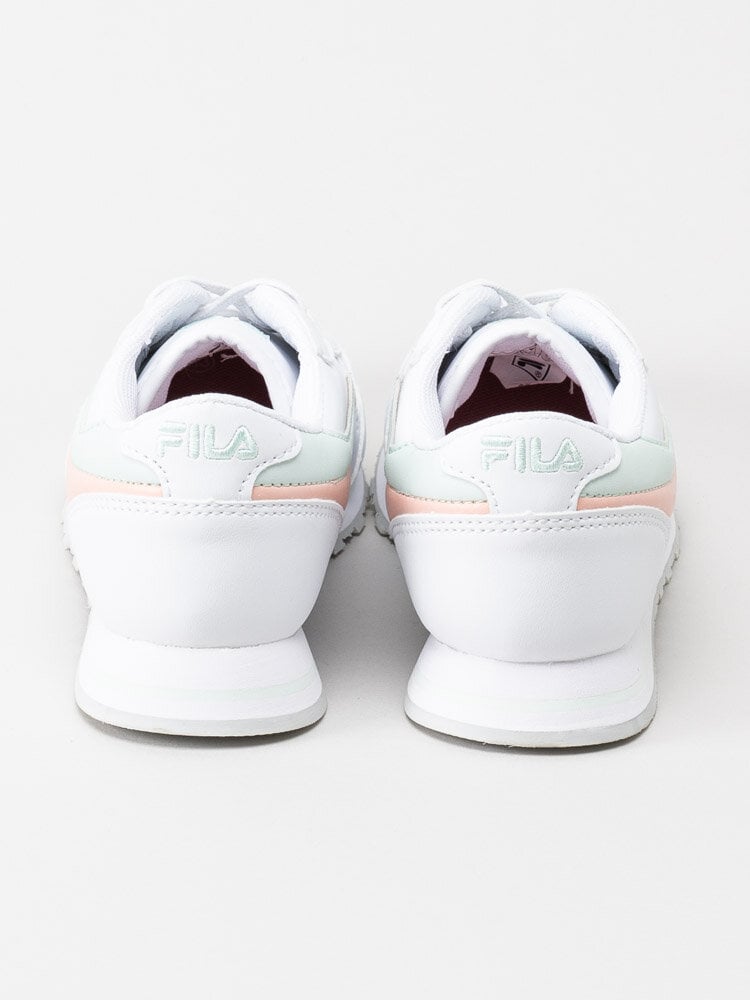 FILA - Orbit Low Kids - Vita sneakers med gröna och orange detaljer