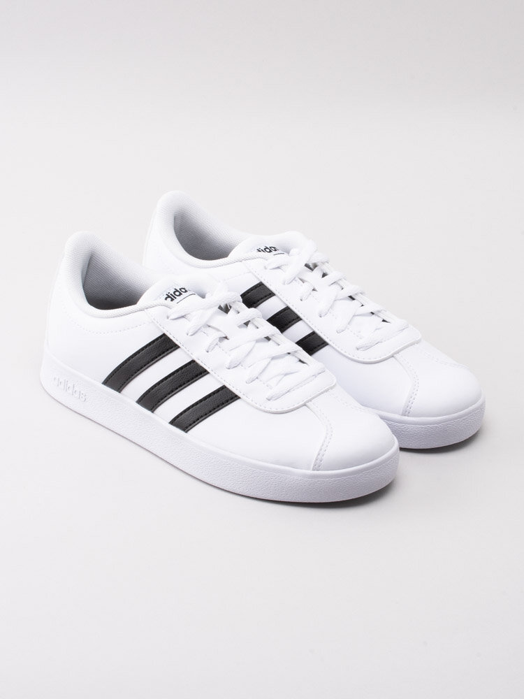 Adidas - VL Court 2.0 Kids - Vita sneakers i veganskt skinn