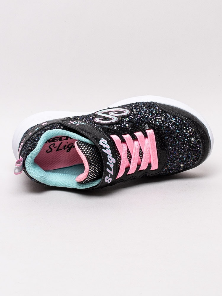 Skechers - S Lights Glimmer Kicks Glitter - Svarta glittriga blinkskor för barn