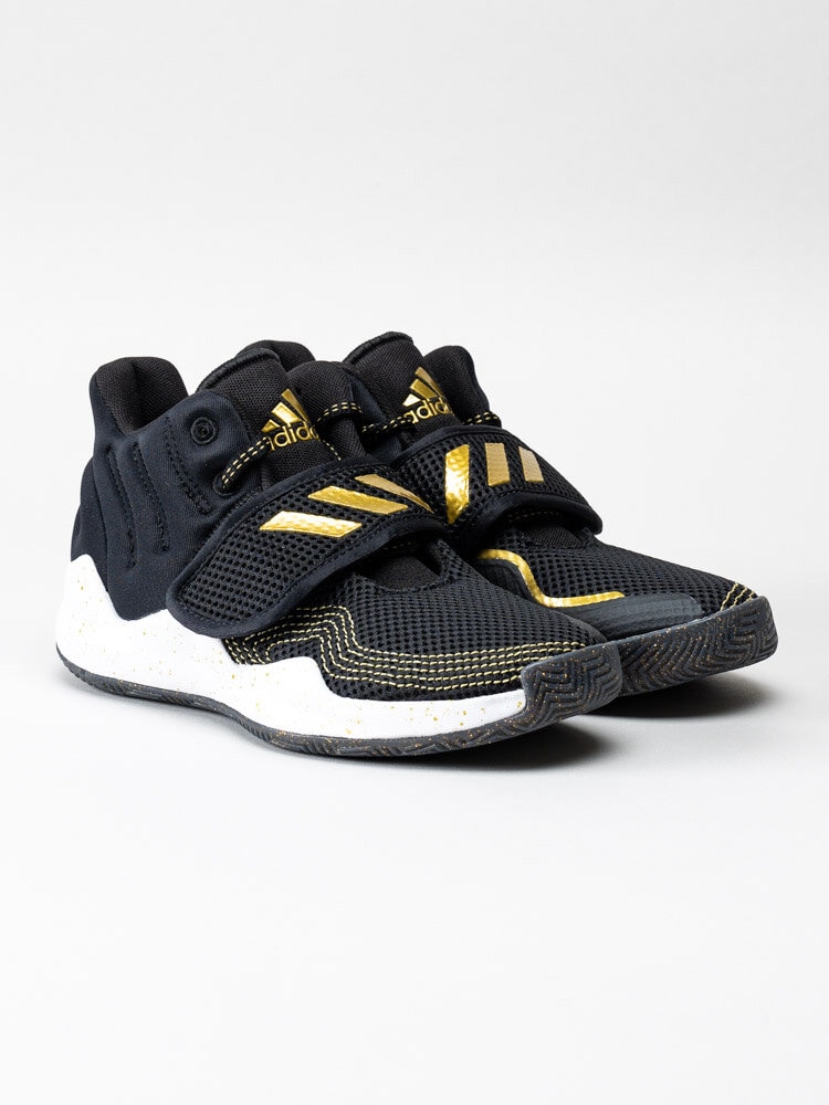 Adidas - Deep Threat Primeblue C - Svarta höga sportskor med gulddetaljer