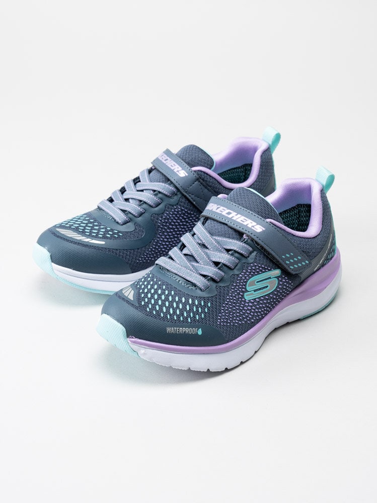 Skechers - Girls Ultra Groove WP - Grå sneakers med lila detaljer