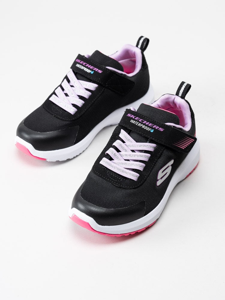 Skechers - Girls Dynamic Tread  WP - Svarta vattentäta sneakers med rosa detaljer