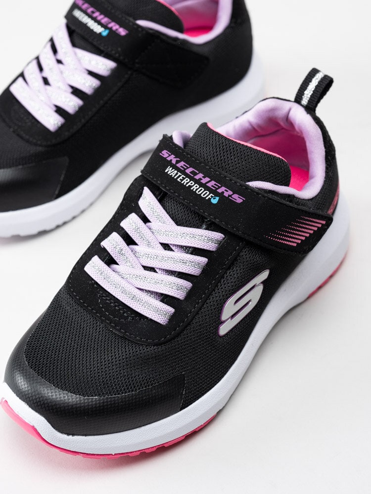 Skechers - Girls Dynamic Tread  WP - Svarta vattentäta sneakers med rosa detaljer