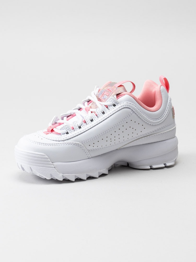 FILA - Disruptor F Kids - Vita sneakers med rosa skimrande detaljer
