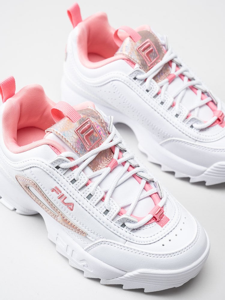 FILA - Disruptor F Kids - Vita sneakers med rosa skimrande detaljer