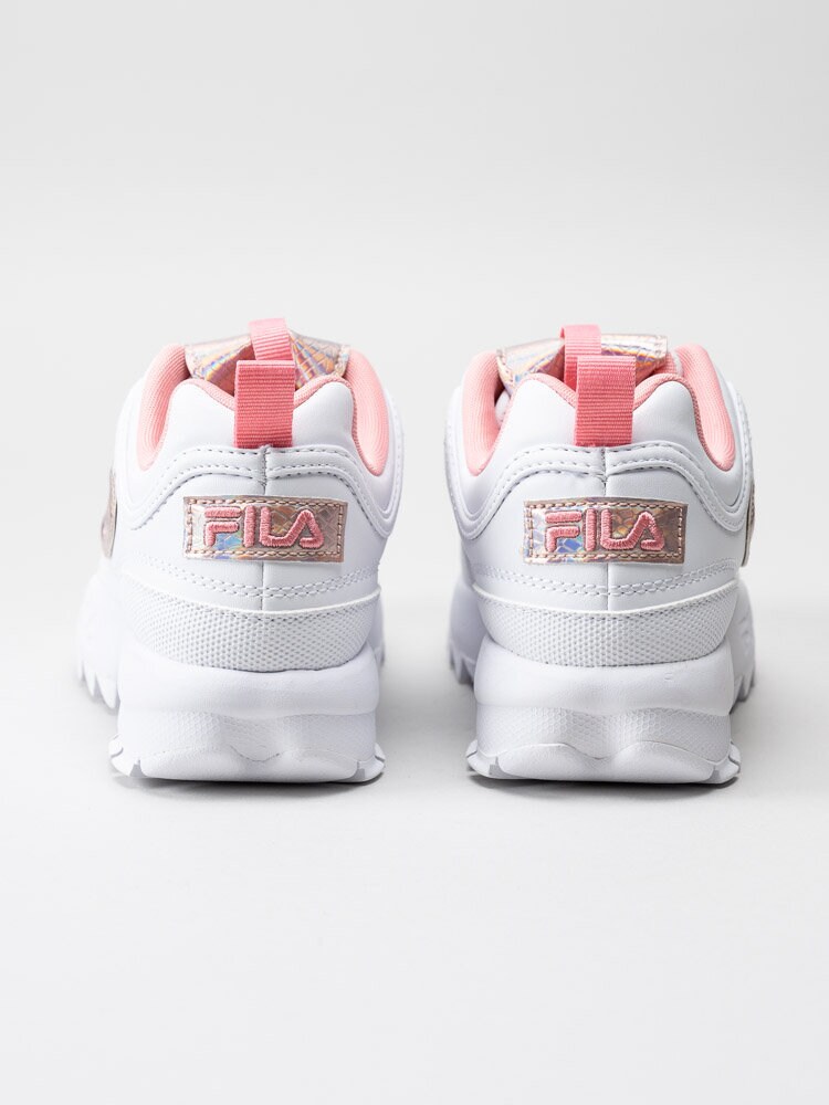 FILA - Disruptor F Kids - Vita sneakers med rosa skimrande detaljer