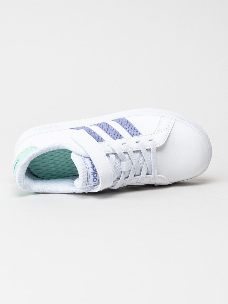 Adidas - Grand Court El C - Vita sneakers med lila stripes