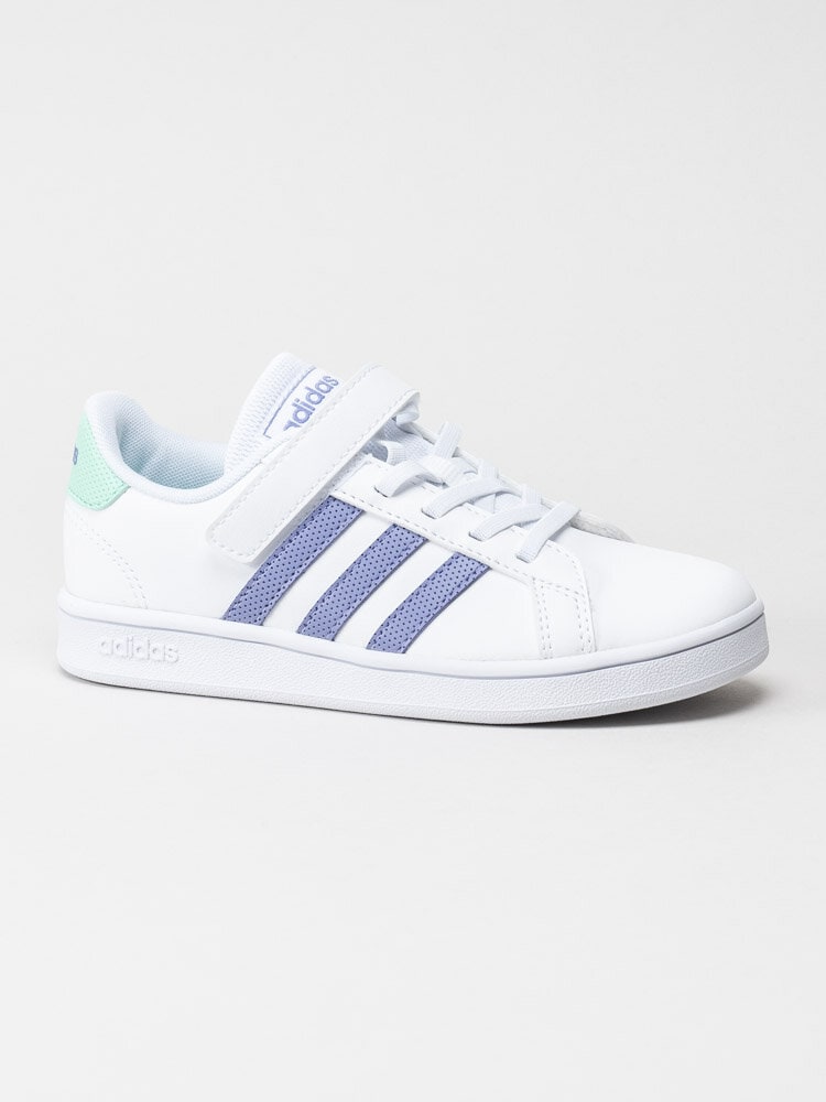 Adidas - Grand Court El C - Vita sneakers med lila stripes