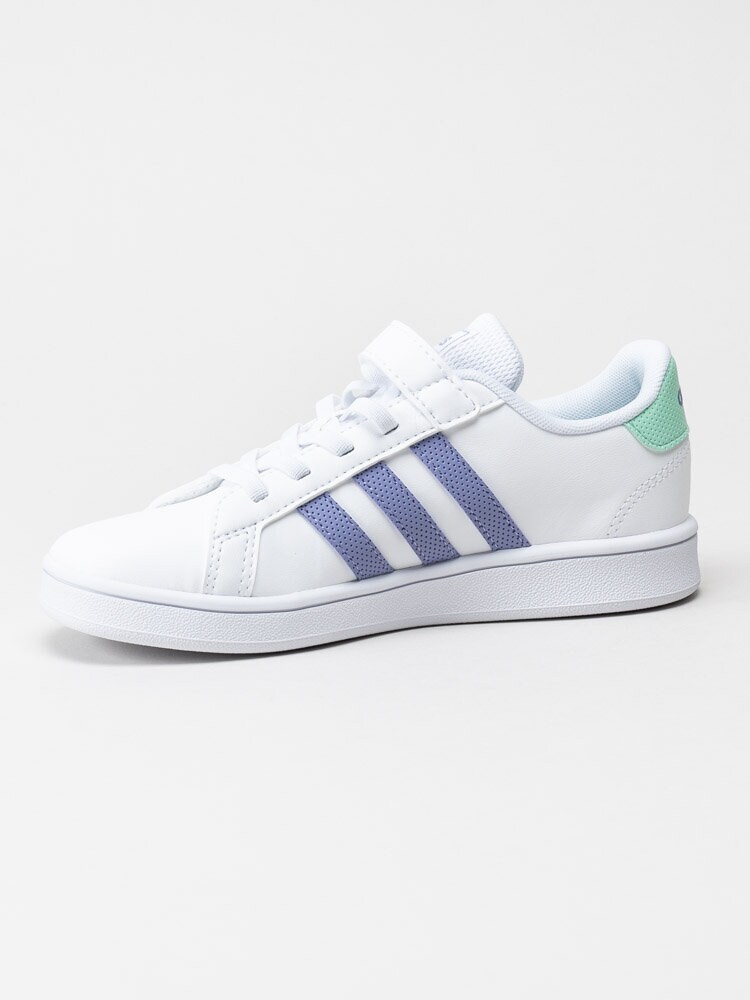 Adidas - Grand Court El C - Vita sneakers med lila stripes