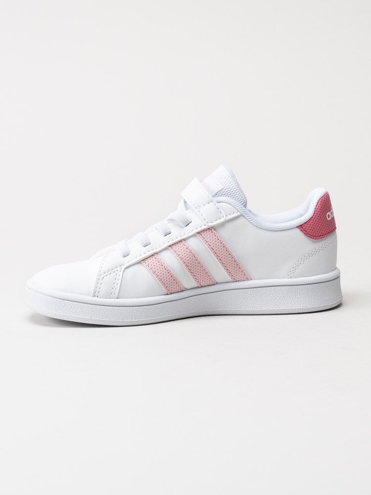 Adidas - Grand Court El C - Vita sneakers med rosa stripes