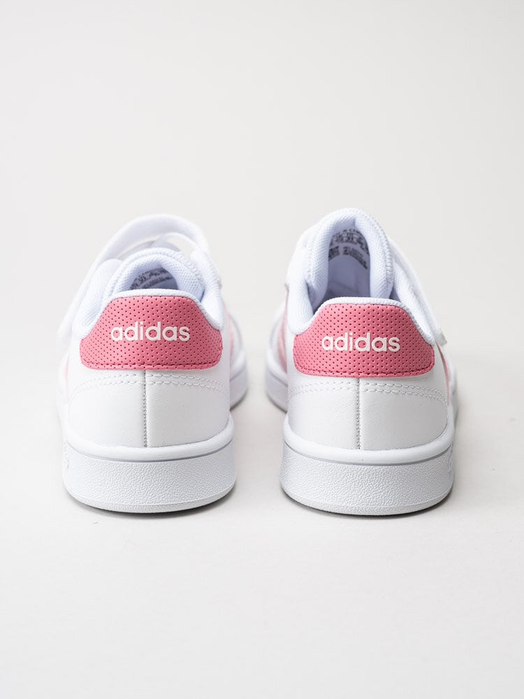 Adidas - Grand Court El C - Vita sneakers med rosa stripes