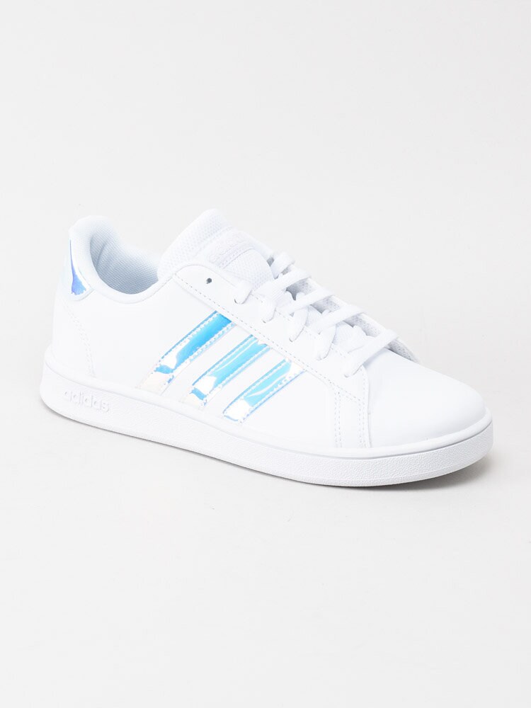 Adidas - Grand Court K - Vita sneakers med skimrande stripes