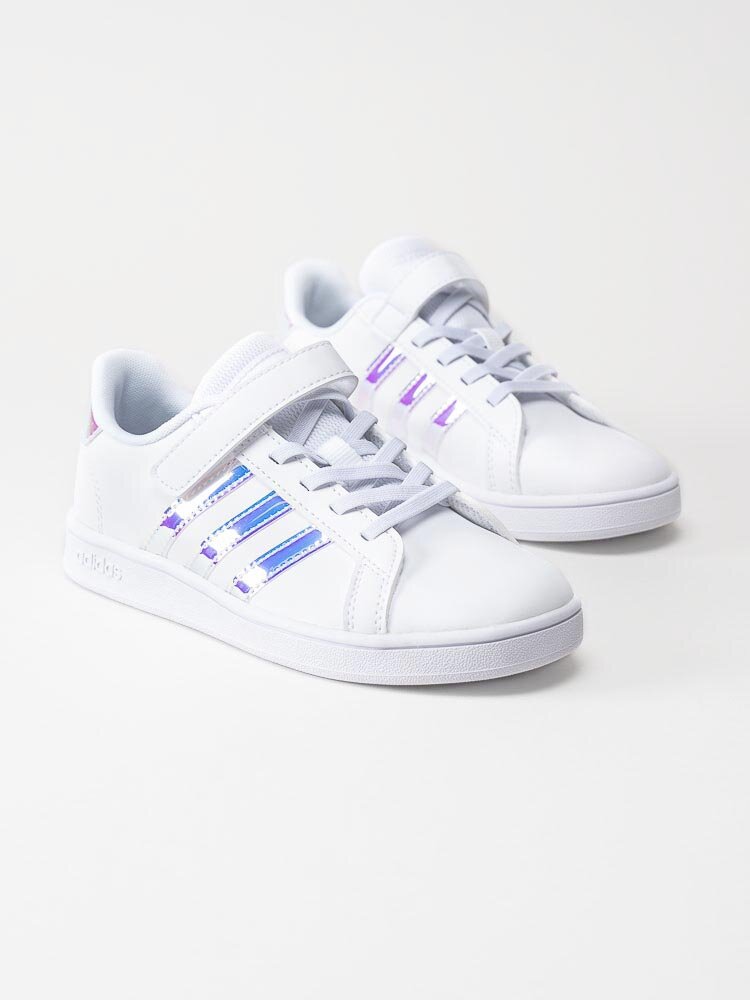 Adidas - Grand Court C - Vita sneakers med skimrande stripes