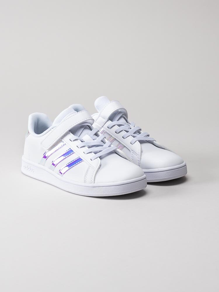 Adidas - Grand Court C - Vita sneakers med skimrande stripes
