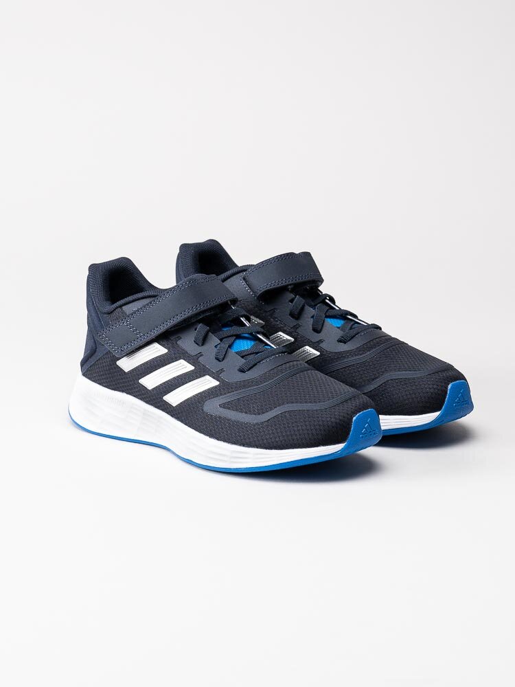 Adidas - Duramo 10 El K - Mörkblå sneakers med silverfärgade stripes