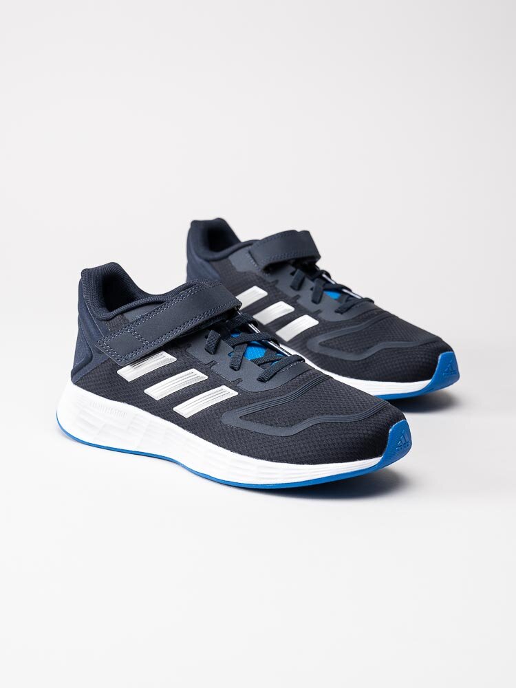 Adidas - Duramo 10 El K - Mörkblå sneakers med silverfärgade stripes