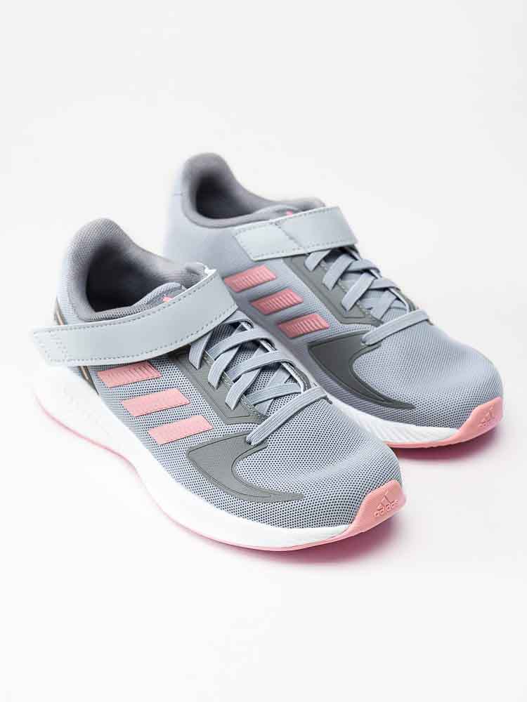 Adidas - RUNFALCON 2.0 C - Grå sneakers med rosa stripes