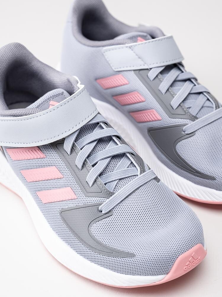 Adidas - RUNFALCON 2.0 C - Grå sneakers med rosa stripes