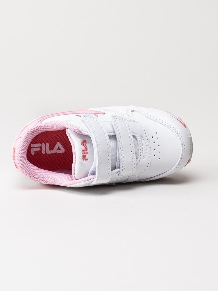 FILA - Orbit Velcro Infants - Vita sneakers med rosa och orange partier