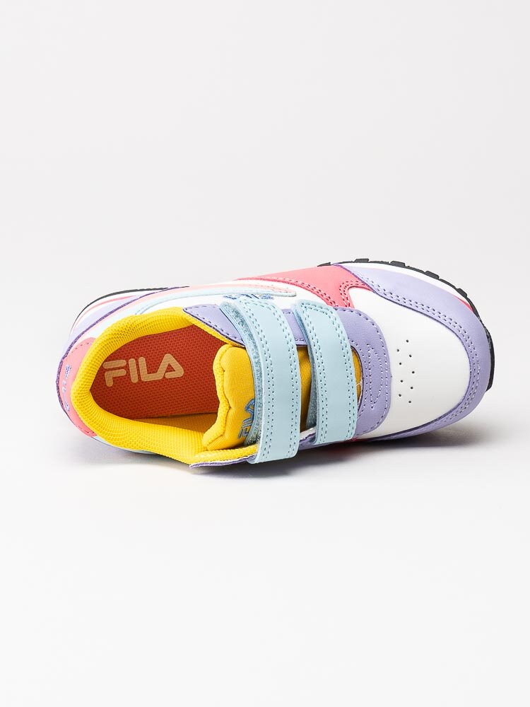 FILA - Orbit Velcro Infants - Vita sneakers med rosa, lila och turkosa partier