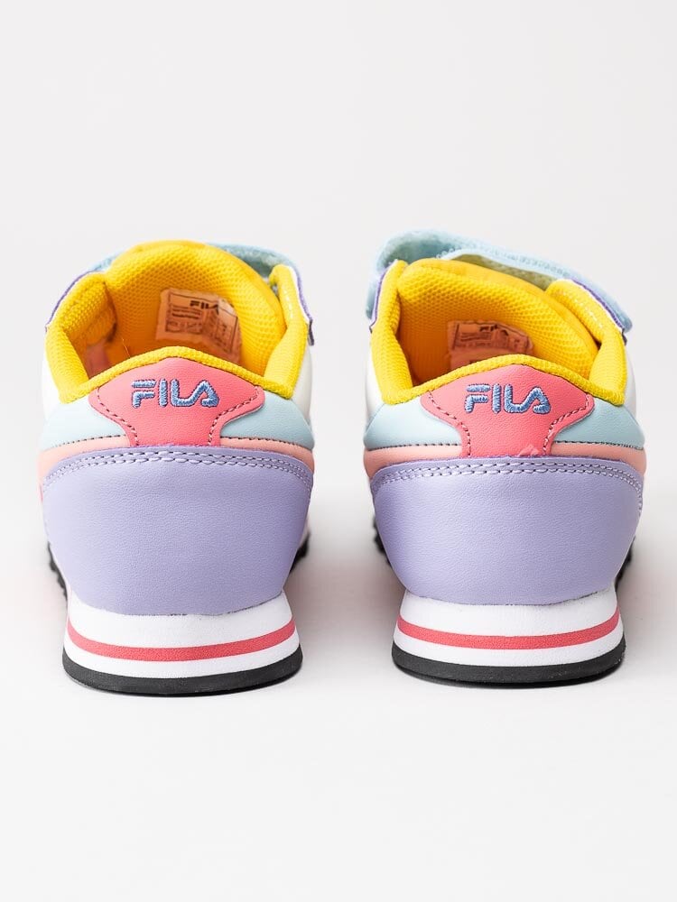FILA - Orbit Velcro Infants - Vita sneakers med rosa, lila och turkosa partier