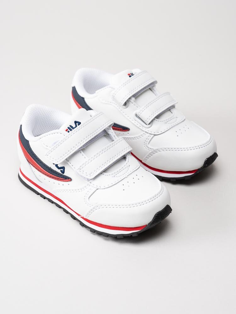 FILA - Orbit Velcro Infants - Vita sneakers med blå och röda partier