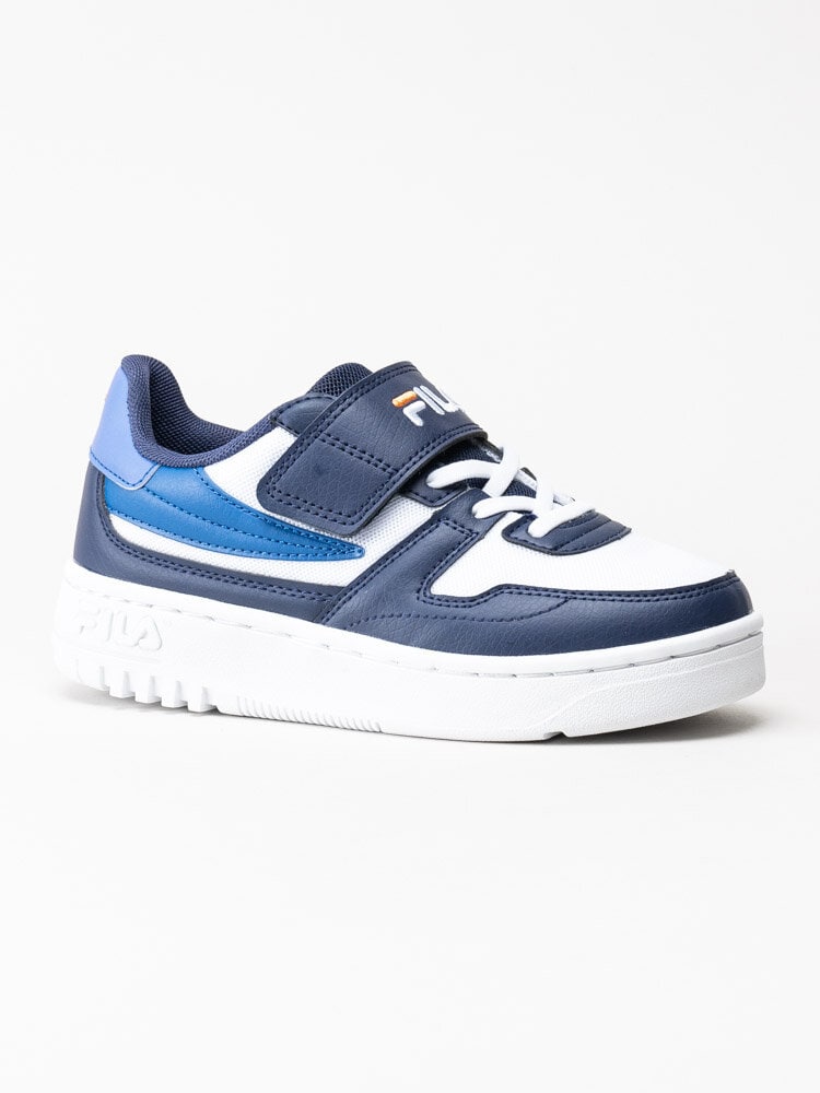 FILA - Fxventuno Velcro Kids - Vita och blå sneakers i syntet