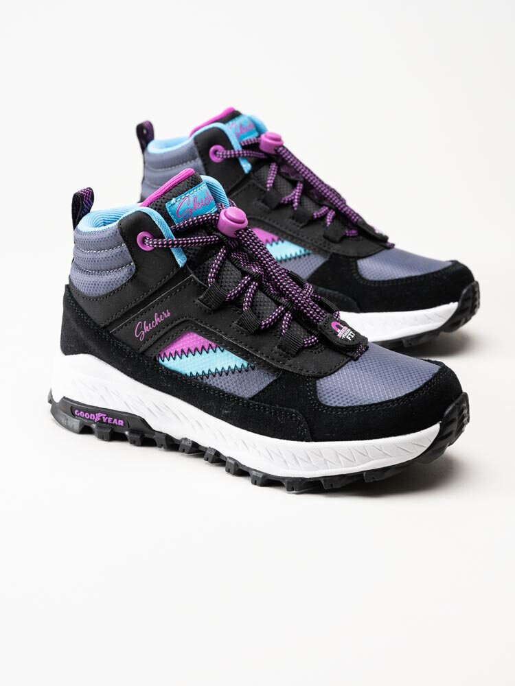 Skechers - Girls Fuse Tread - Svarta höga sneakers i mocka