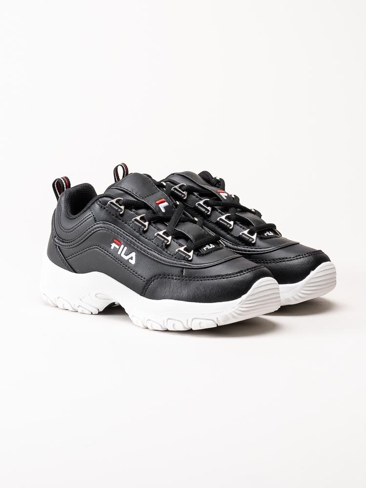 FILA - Strada Low Kids - Svarta 90-tals sneakers med broderad logga