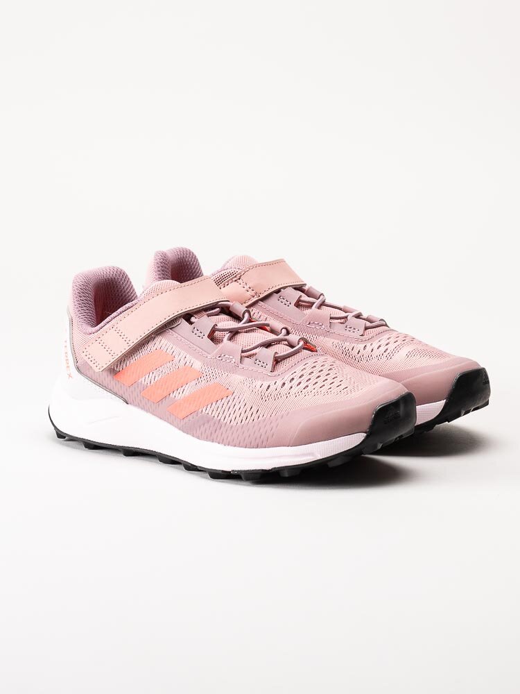 Adidas - Terrex Agravic Flow CF K - Rosa sportskor med orange stripes