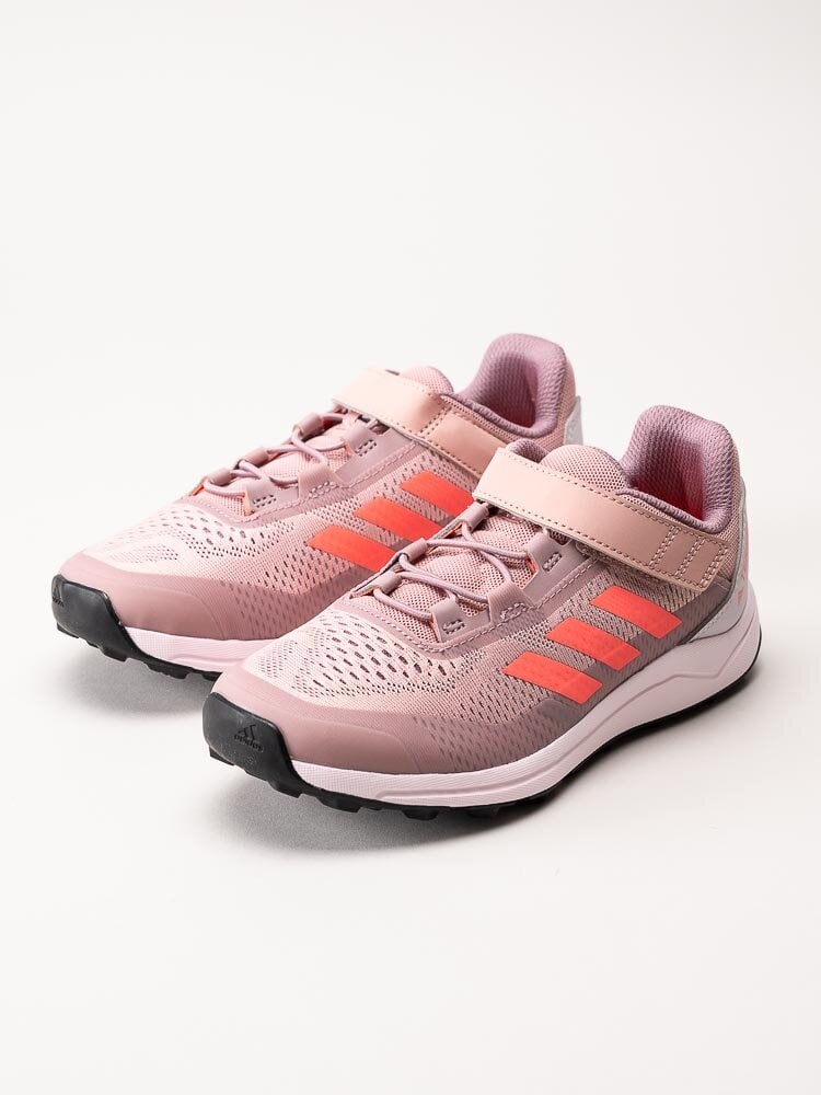 Adidas - Terrex Agravic Flow CF K - Rosa sportskor med orange stripes