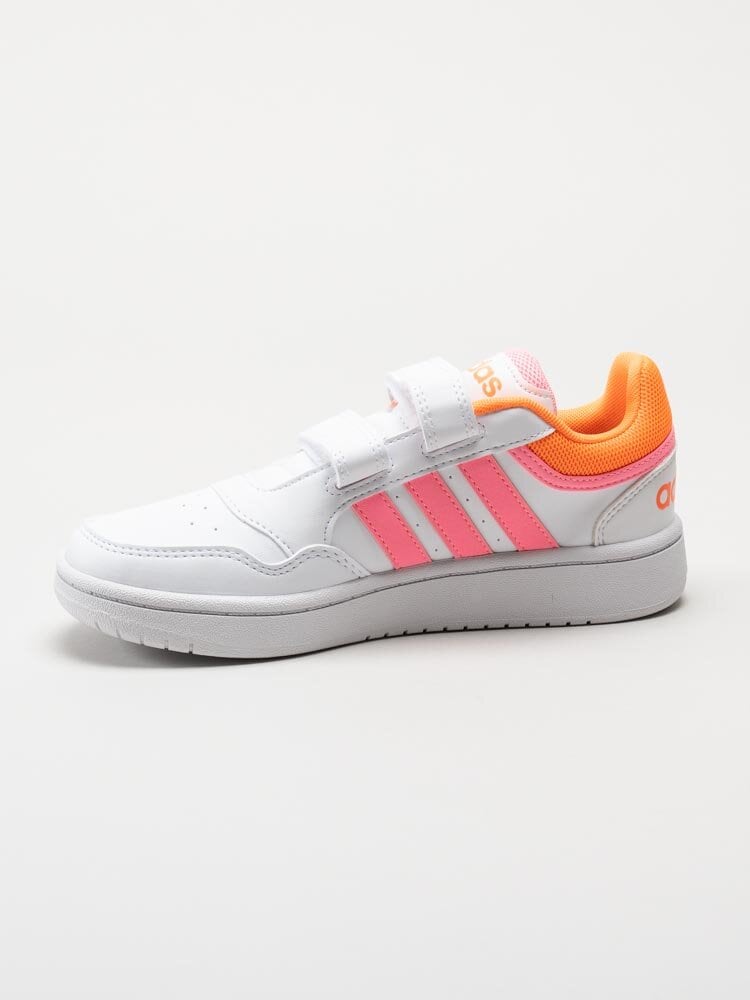 Adidas - Hoops 3.0 CF C - Vita sneakers med orange detaljer