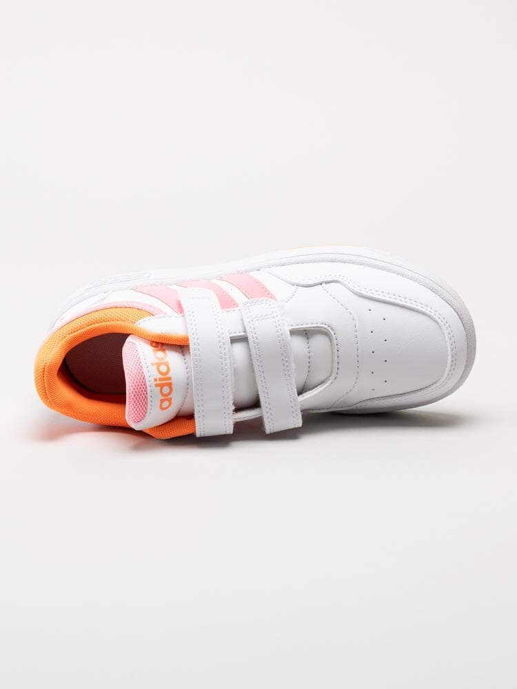 Adidas - Hoops 3.0 CF C - Vita sneakers med orange detaljer