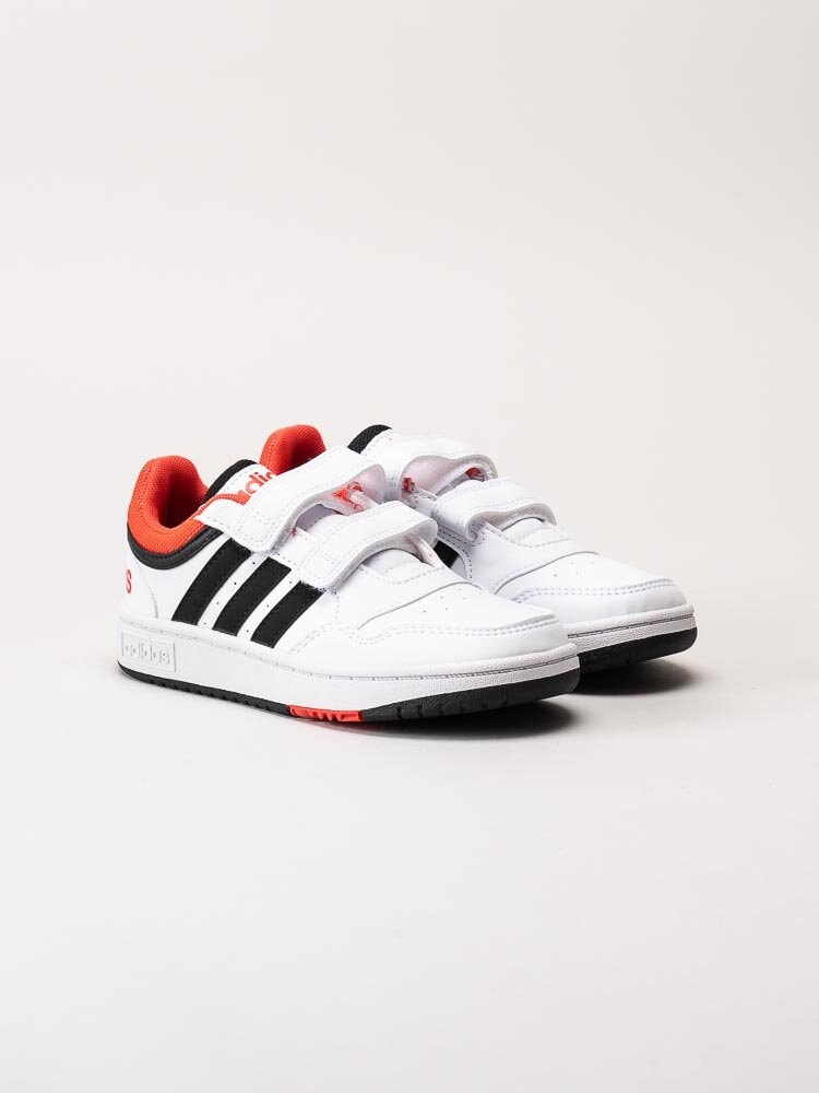 Adidas - Hoops 3.0 CF C - Vita sneakers med röda detaljer