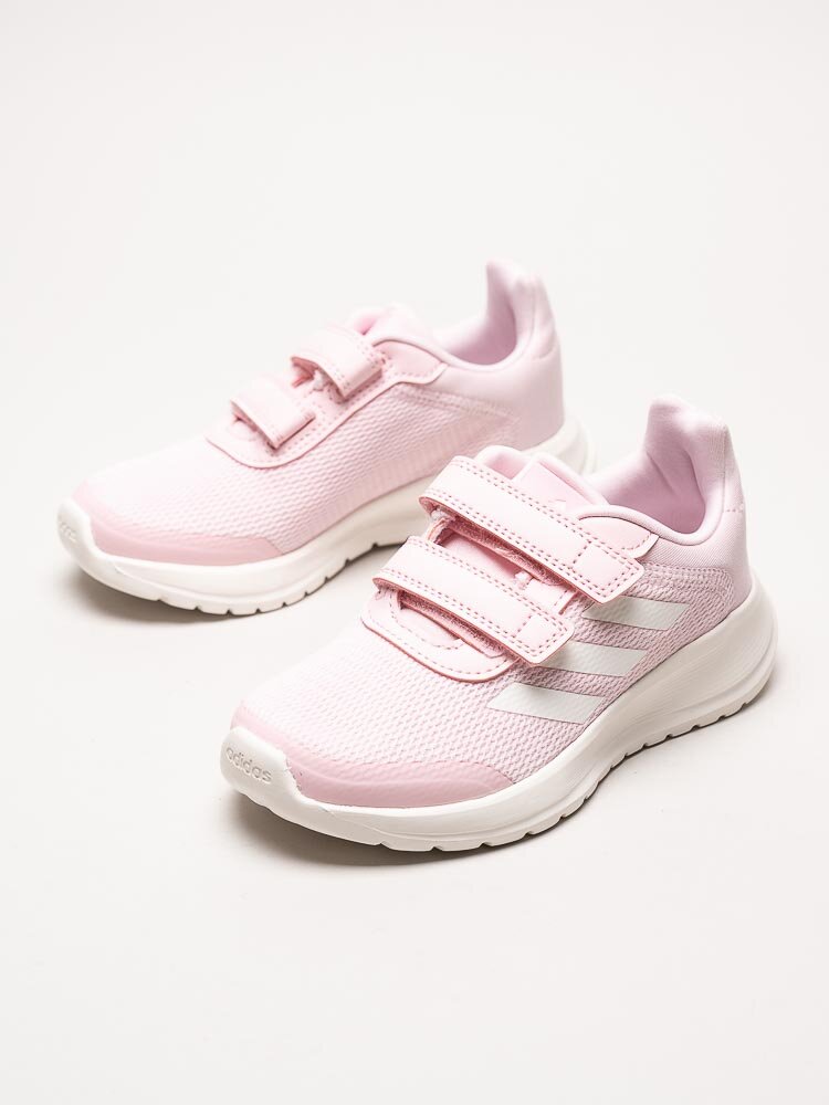 Adidas - Tensaur Run 2.0 CF K - Ljusrosa sneakers med tre vita stripes