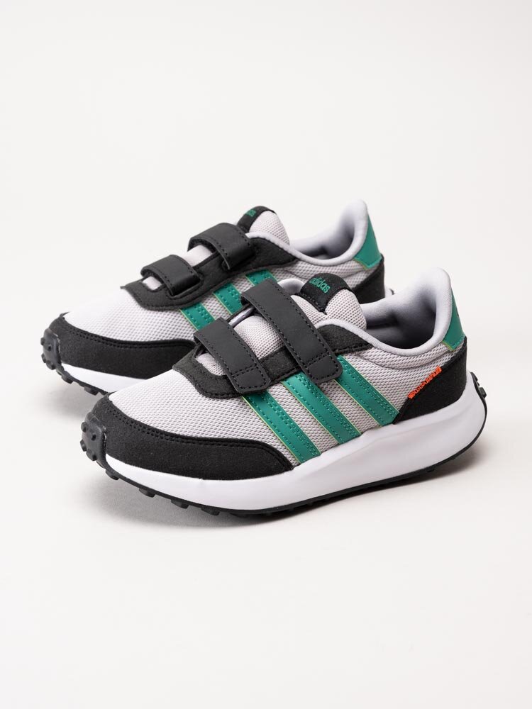 Adidas - Run 70s - Grå sneakers med gröna stripes