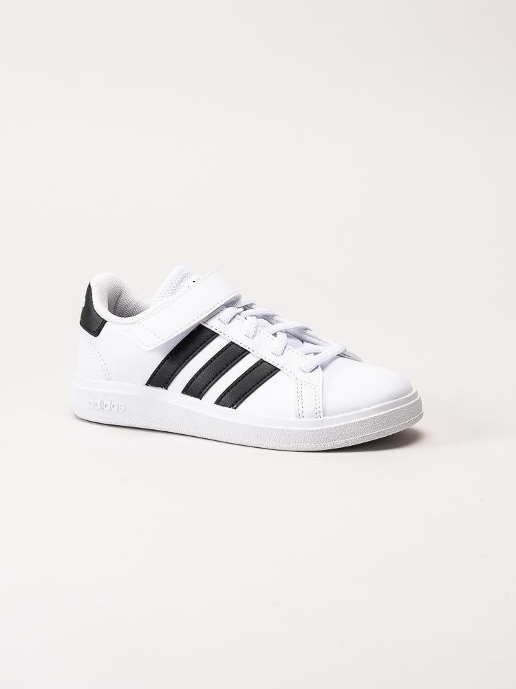 Adidas - Grand Court 2.0 El K - Vita sneakers med svarta stripes