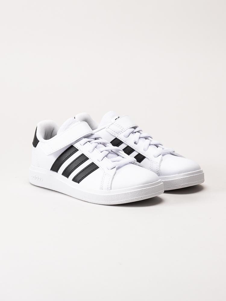 Adidas - Grand Court 2.0 El K - Vita sneakers med svarta stripes