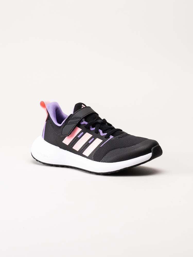 Adidas - FortaRun 2.0 El K - Svarta sportskor med rosa stripes