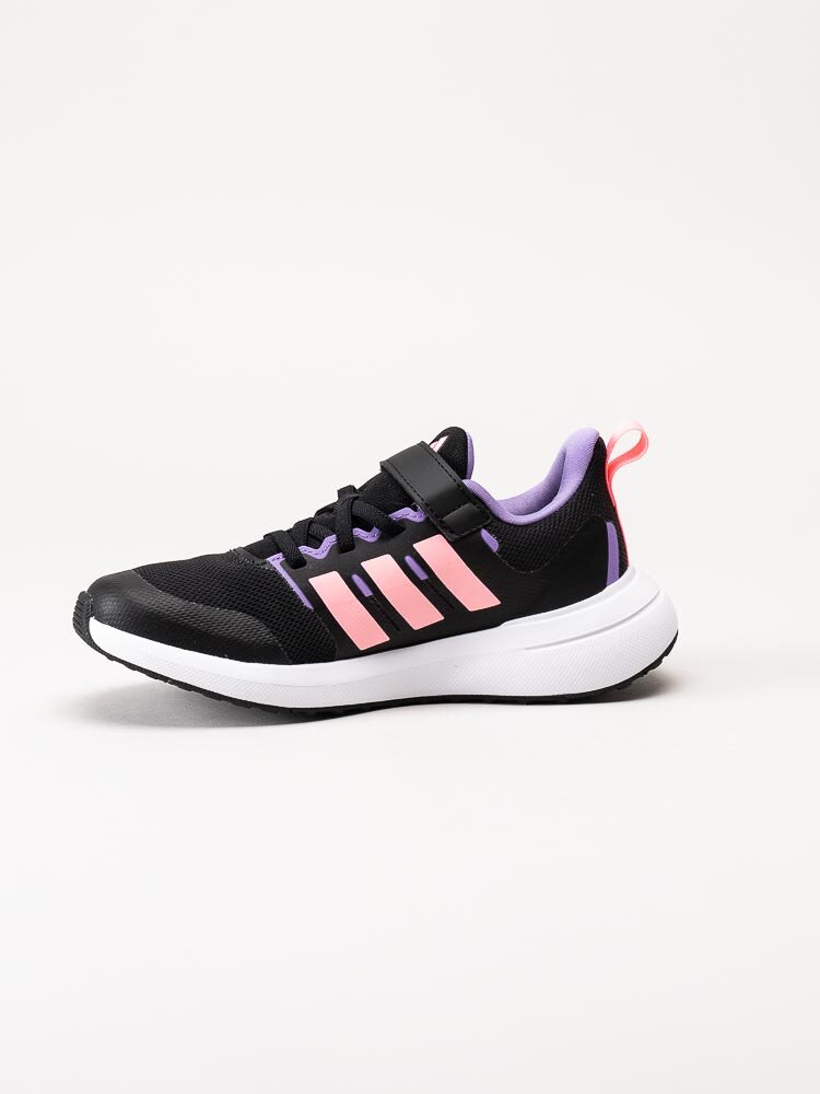 Adidas - FortaRun 2.0 El K - Svarta sportskor med rosa stripes