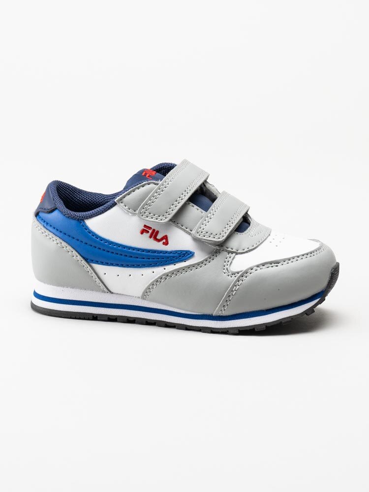 FILA - Orbit Velcro Infants - Grå sneakers med blå detaljer