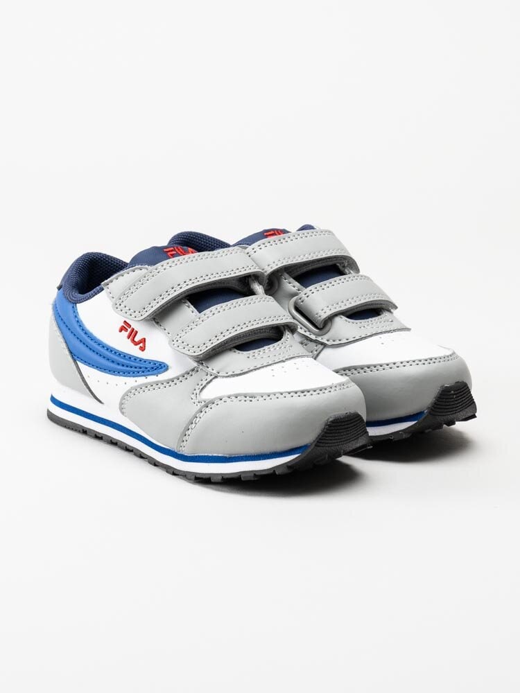 FILA - Orbit Velcro Infants - Grå sneakers med blå detaljer