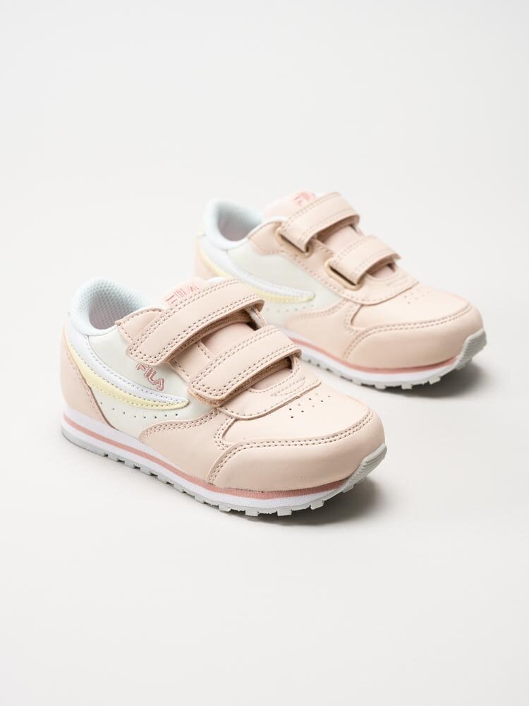 FILA - Orbit Velcro Infants - Rosa sneakers med gula detaljer