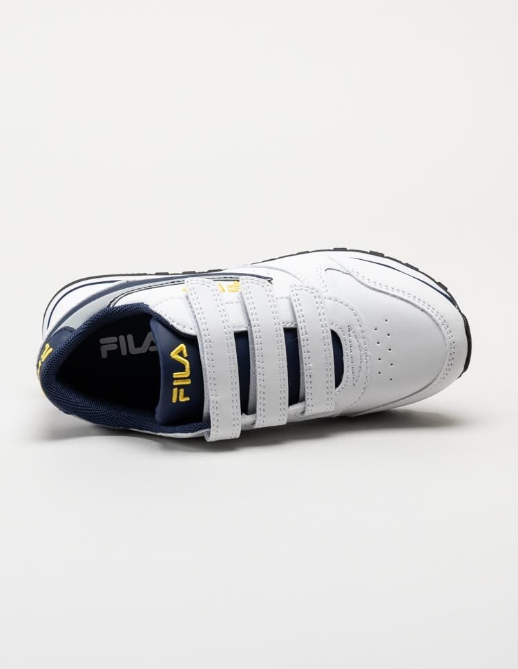 FILA - Orbit Velcro Low Kids - Vita sneakers med blå detaljer