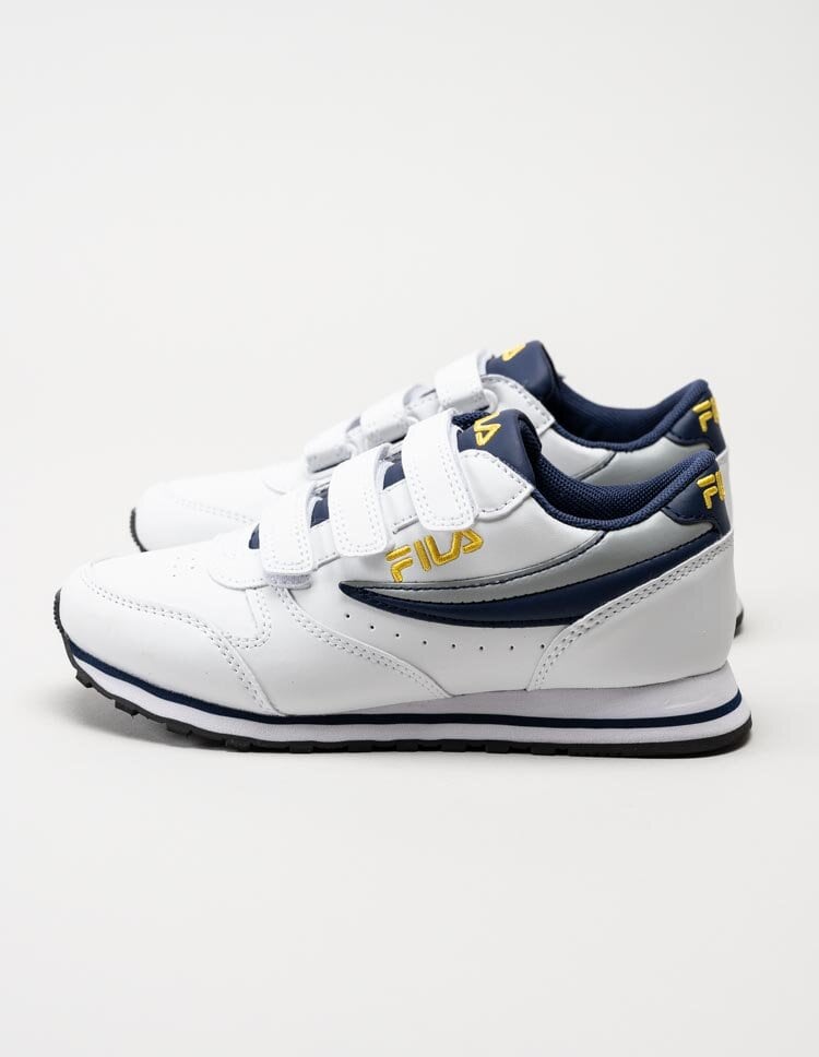 FILA - Orbit Velcro Low Kids - Vita sneakers med blå detaljer