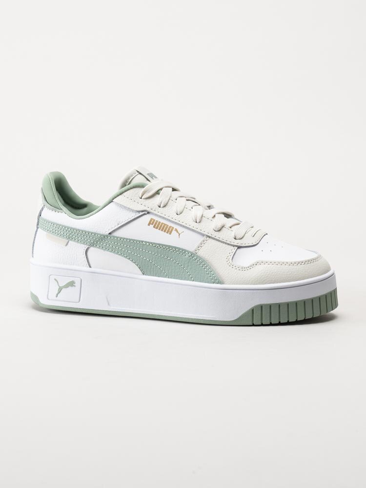 Puma - Carina Street Jr - Vit gröna sneakers i skinn