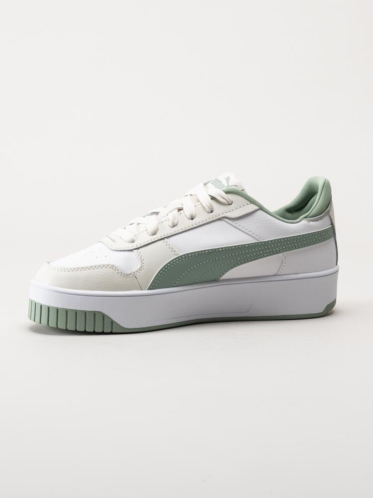 Puma - Carina Street Jr - Vit gröna sneakers i skinn