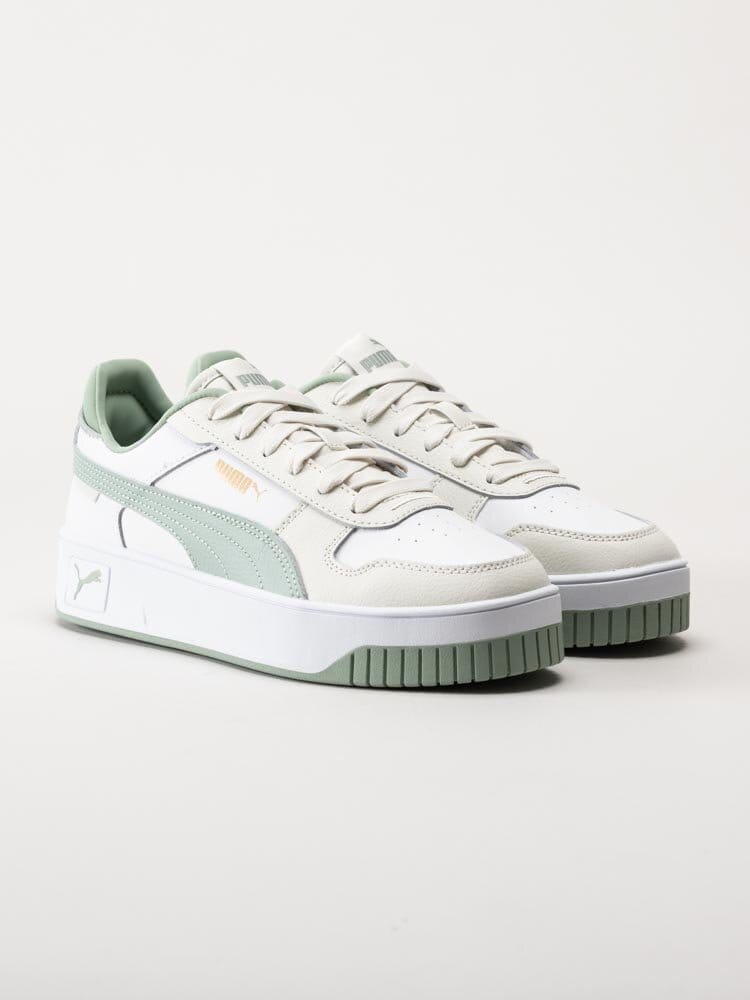 Puma - Carina Street Jr - Vit gröna sneakers i skinn