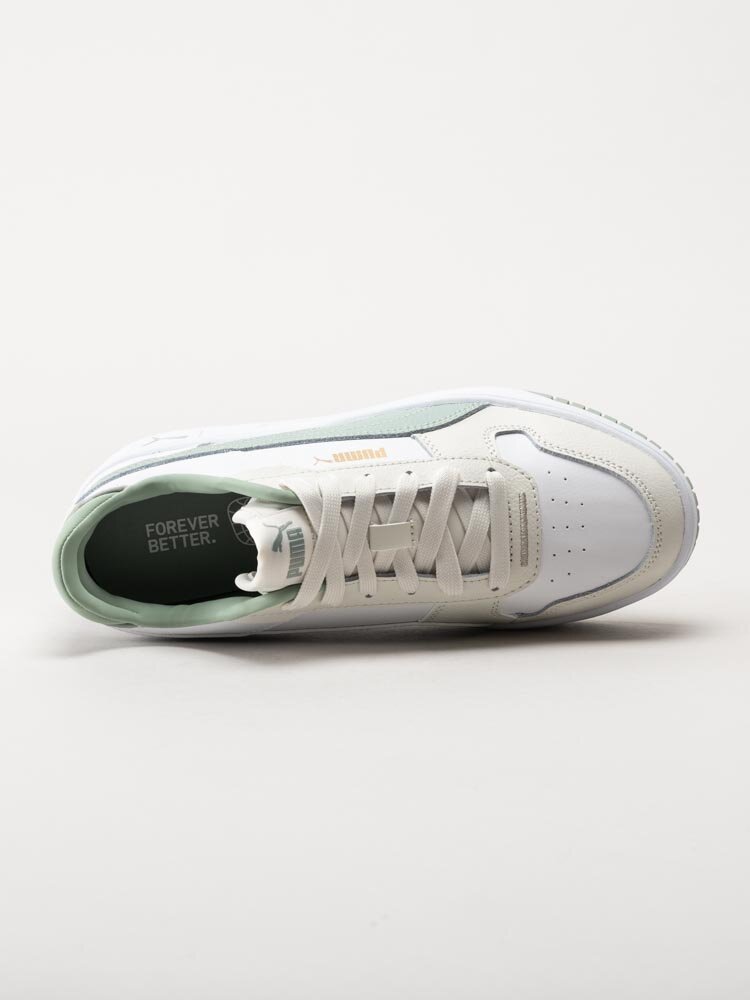 Puma - Carina Street Jr - Vit gröna sneakers i skinn